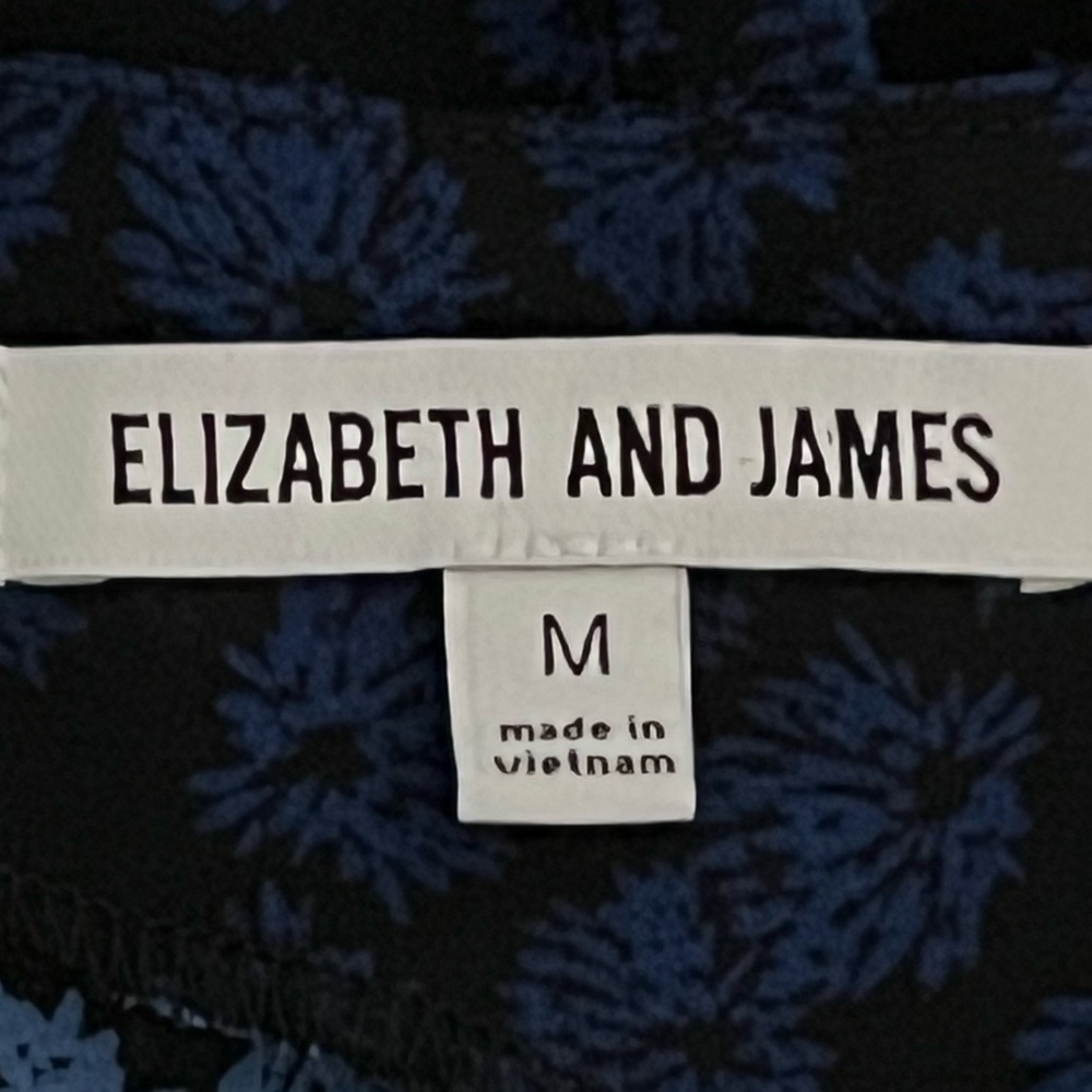 Elizabeth & James Blue Black Floral
Button Back long sleeve prairie Maxi Dress - Picture 3 of 11